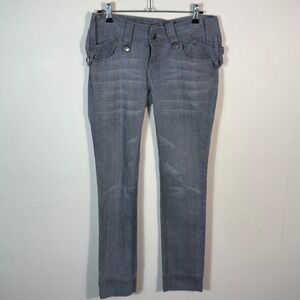MEESO Premium Pants Gray Wash Buckle Accent Low Rise Women's Size‎ 9